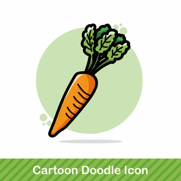 Vegetal Zanahoria color garabato vector ilustración — Vector de stock