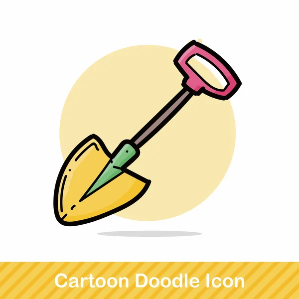 Shovel color doodle vector illustration — Stock Vector