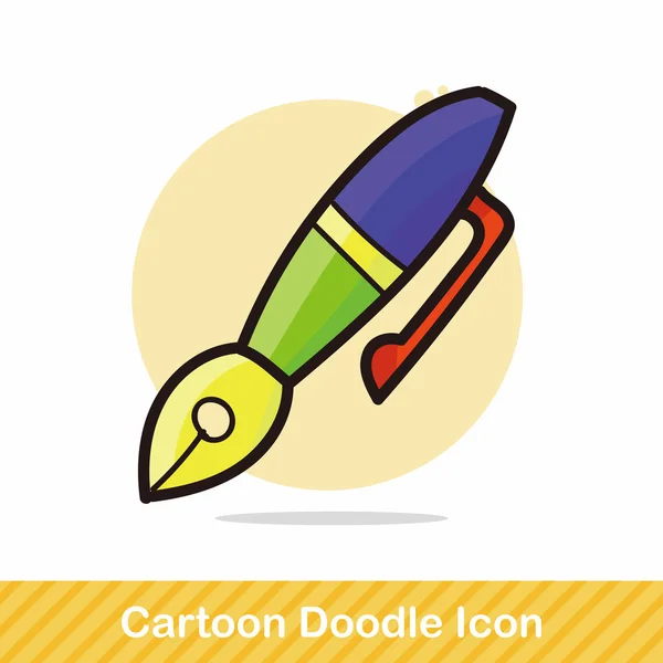 Caneta e lápis cor doodle vetor ilustração — Vetor de Stock