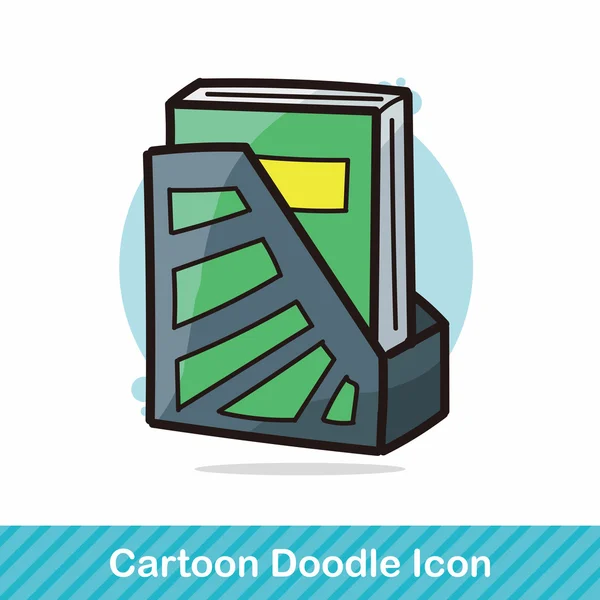 Carpeta archivos color doodle vector ilustración — Archivo Imágenes Vectoriales