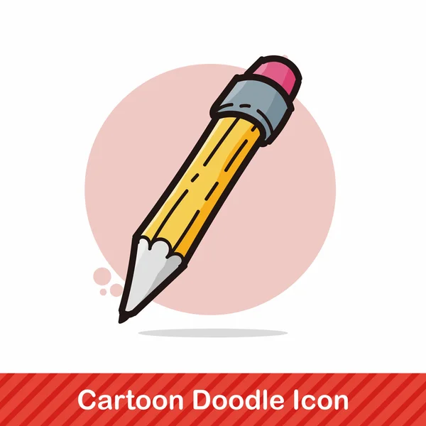 Lápiz y lápiz color garabato vector ilustración — Vector de stock
