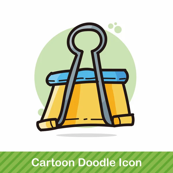 Papelaria clip cor doodle vetor ilustração — Vetor de Stock