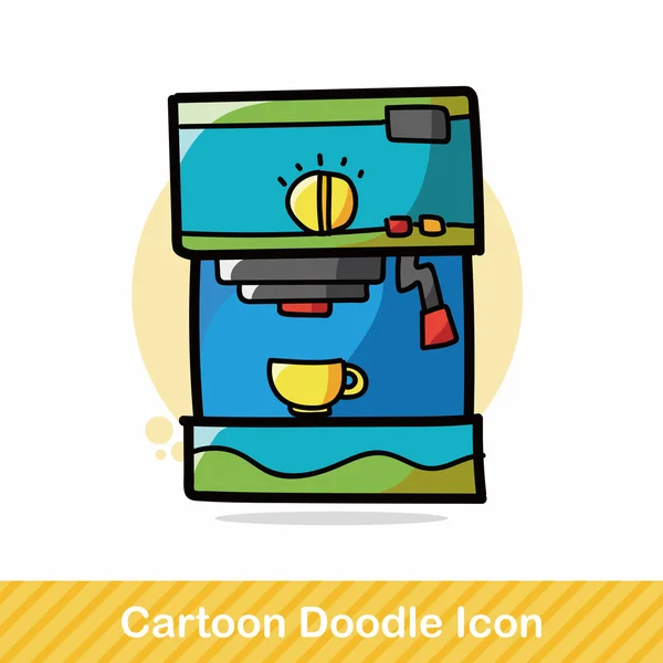 Máquina de café color doodle vector ilustración — Archivo Imágenes Vectoriales