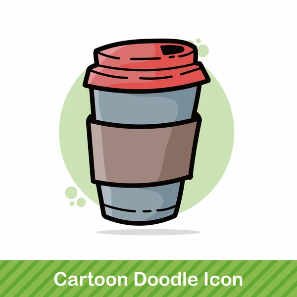 Emporter doodle couleur café — Image vectorielle