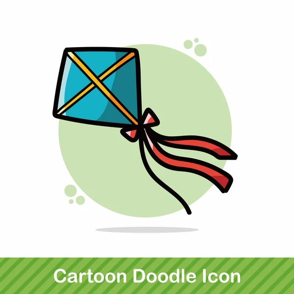 Kite color doodle vector ilustración — Archivo Imágenes Vectoriales