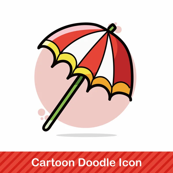 Regenschirm Farbe Doodle Vektor Illustration — Stockvektor