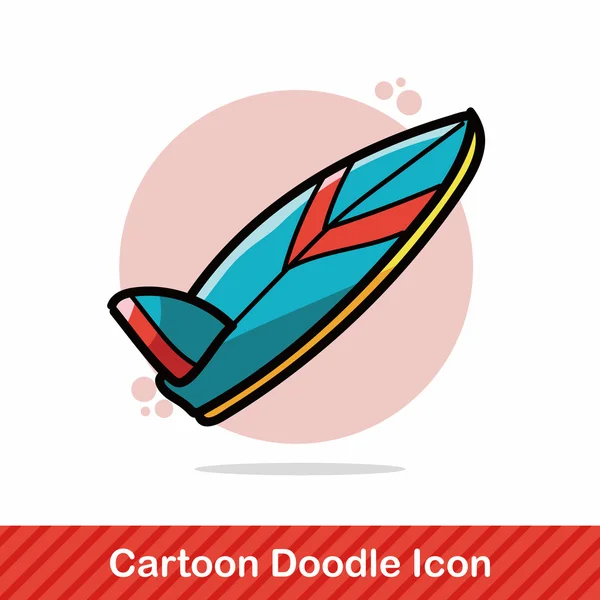 Surf board kleur doodle vectorillustratie — Stockvector