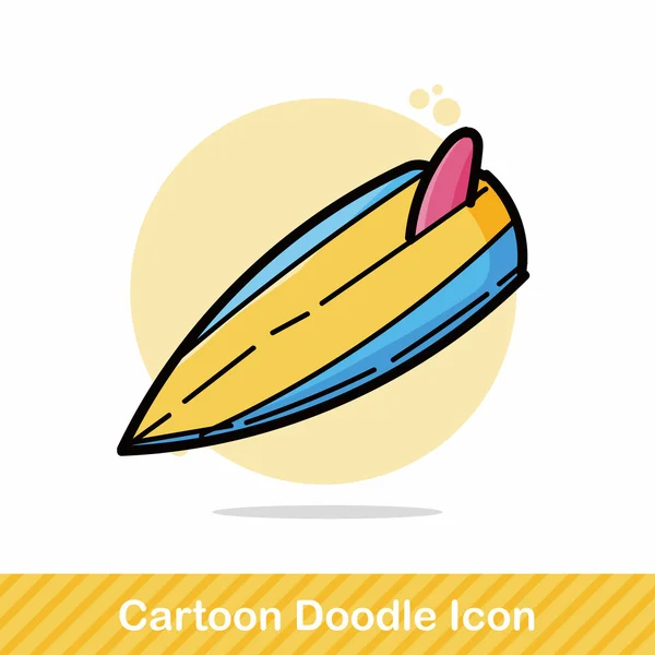 Prancha de surf cor doodle vetor ilustração — Vetor de Stock