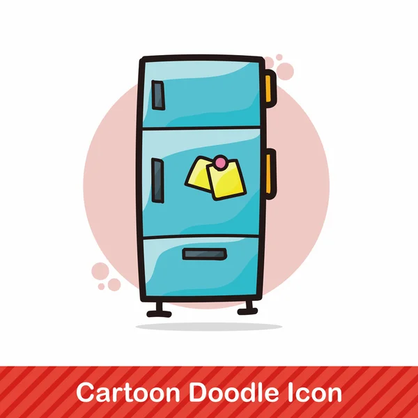 Ilustração do vetor doodle da cor do refrigerador — Vetor de Stock