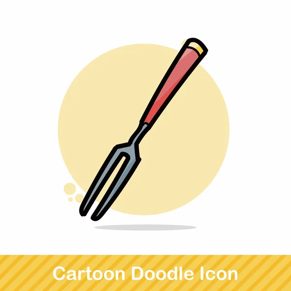 Fork cor doodle vetor ilustração vetor ilustração — Vetor de Stock