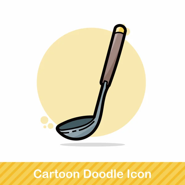 Colher cor doodle vetor ilustração vetor ilustração — Vetor de Stock