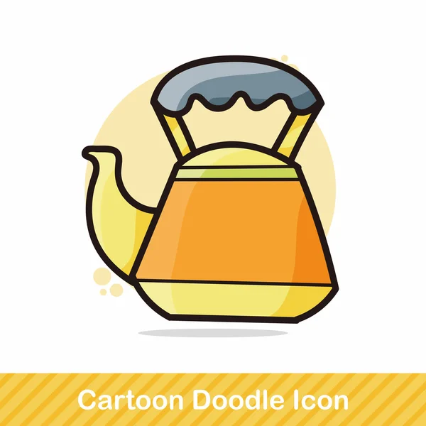 Tea pot color doodle vector illustration vector illustration — Stock Vector