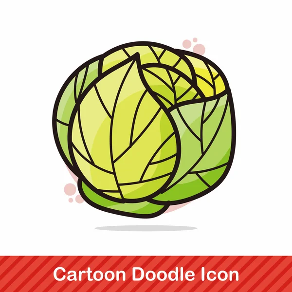 Φυτικά λάχανο χρώμα doodle εικονογράφηση διανυσματικά εικονογράφηση φορέας — Διανυσματικό Αρχείο