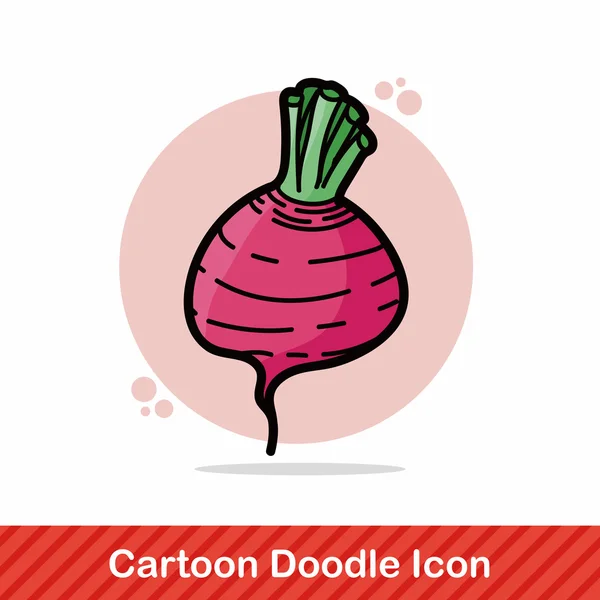 Vegetal dulce rábano color garabato vector ilustración — Vector de stock