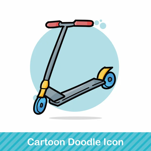 Scooter doodle vector ilustración — Vector de stock