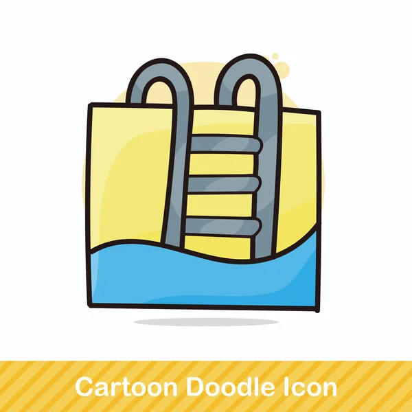 Piscina doodle vector ilustração —  Vetores de Stock