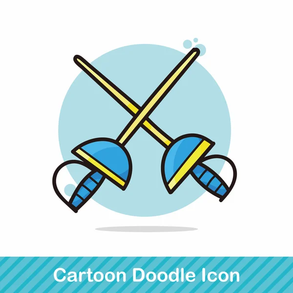 Fencing doodle vector illustration — Stock Vector