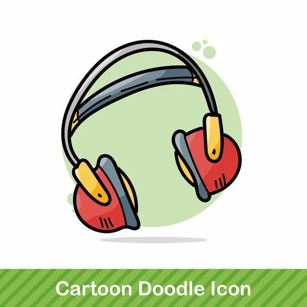 Headphone doodle vector illustration — Stock Vector