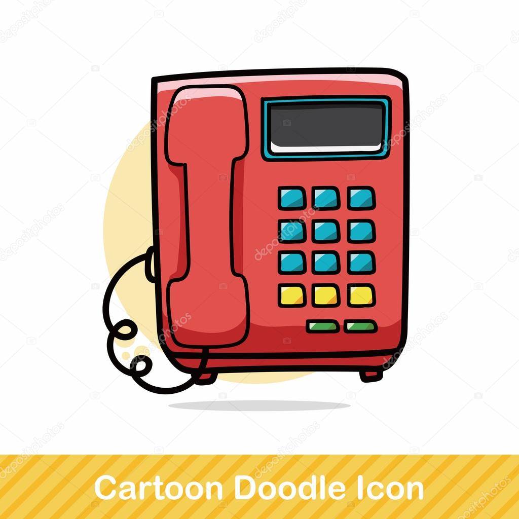 telephone doodle vector illustration