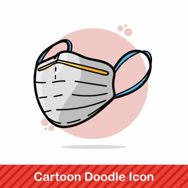 tıbbi maskesi renk doodle vektör çizim