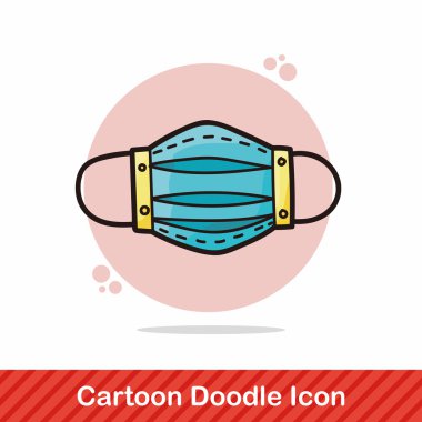 tıbbi maskesi renk doodle vektör çizim