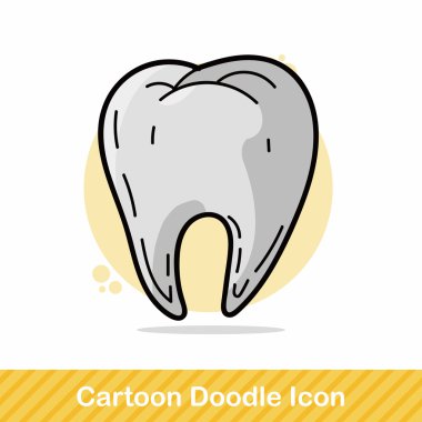 diş rengi doodle vektör çizim