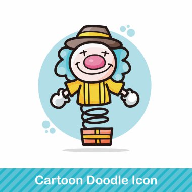 Palyaço doodle vektör çizim