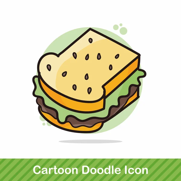 Sandwich doodle vettoriale illustrazione — Vettoriale Stock