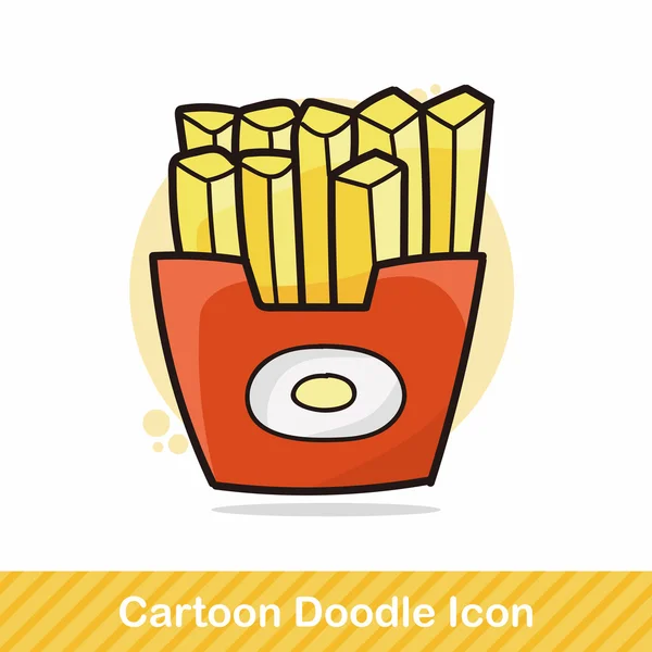 Pommes frites doodle vektor illustration — Stock vektor