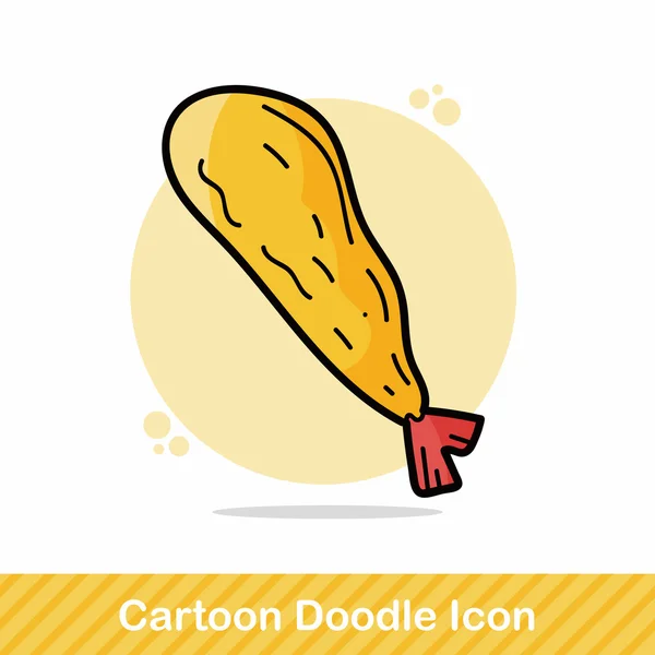 Ilustração do vetor do doodle do camarão frito — Vetor de Stock
