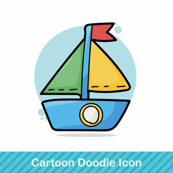 Boat doodle vector illustration — Stock Vector