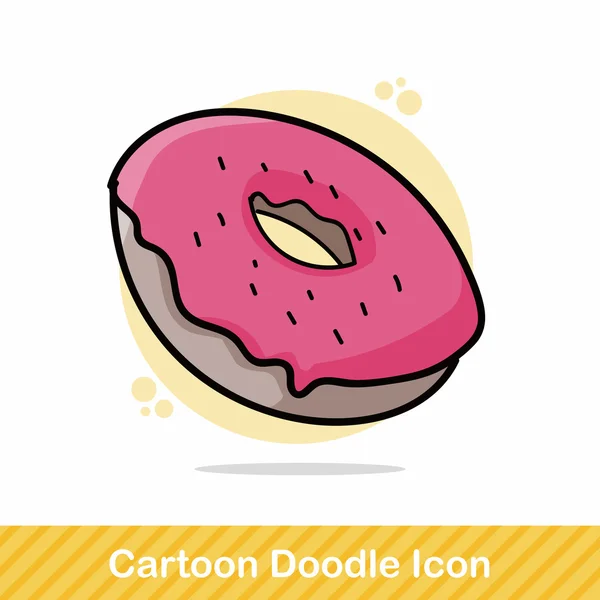 Donut doodle ilustração vetorial — Vetor de Stock