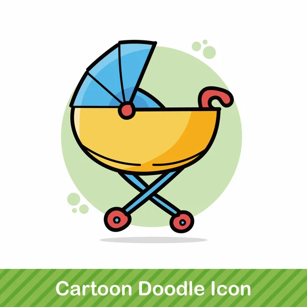 Baby carriages doodle vector illustration — Stock Vector