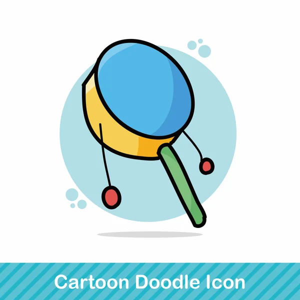 Toy rattle doodle vector illustration — Stock Vector