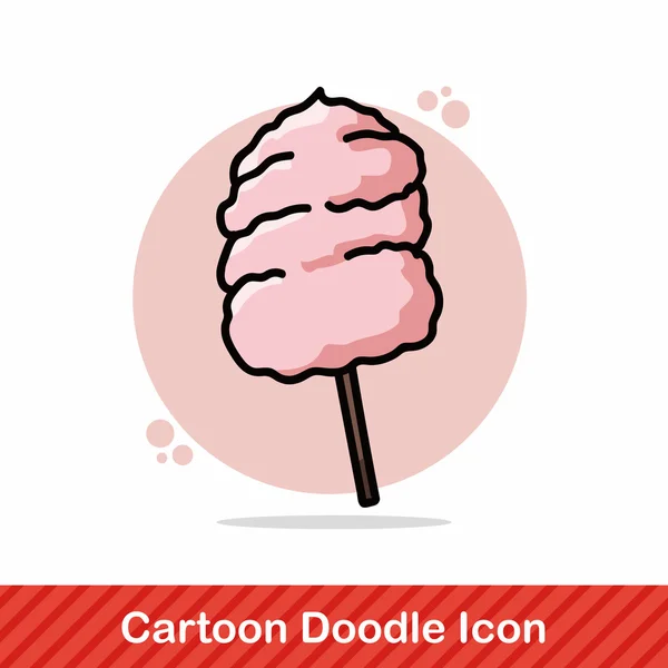 Cotton candy doodle vector illustration — Stock Vector