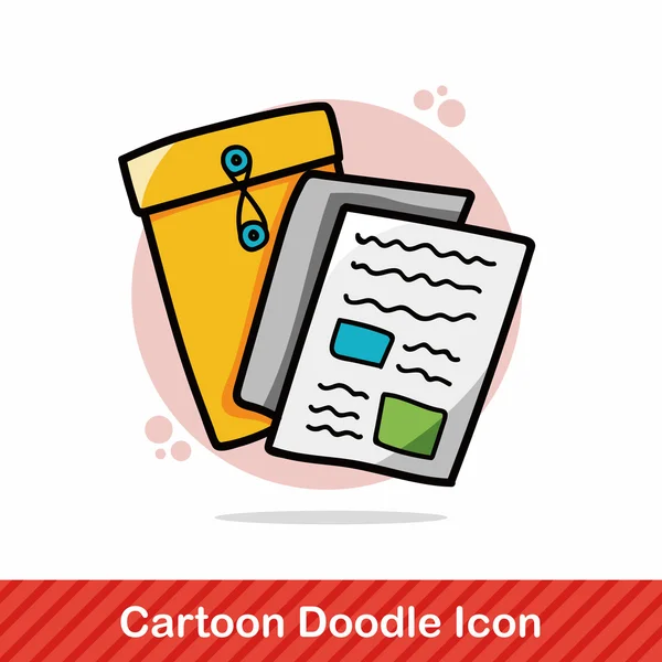 Office dosya doodle vektör çizim — Stok Vektör