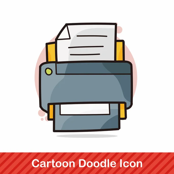 Impresora doodle vector ilustración — Archivo Imágenes Vectoriales