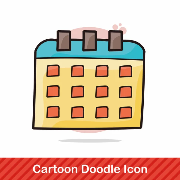 Calendario doodle vettoriale illustrazione — Vettoriale Stock
