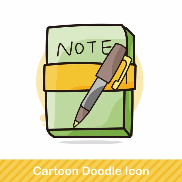 Papelaria caderno doodle vetor ilustração — Vetor de Stock