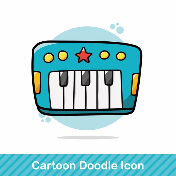 Toy piano doodle vetor ilustração — Vetor de Stock