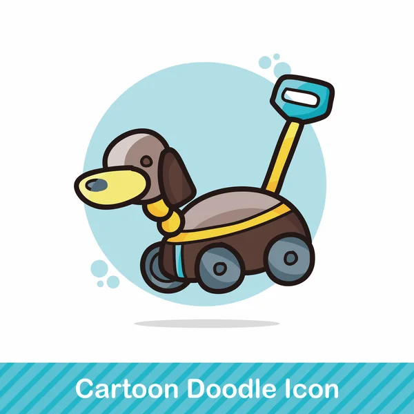 Toy dog car doodle vector illustration — Stock Vector