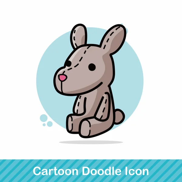 Κουνέλι κούκλα doodle διανυσματικά εικονογράφηση — Διανυσματικό Αρχείο