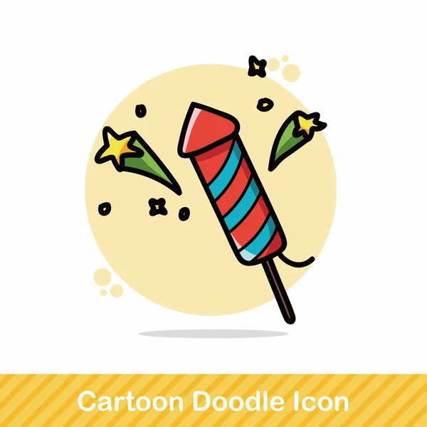Cracker cumpleaños doodle vector ilustración — Archivo Imágenes Vectoriales