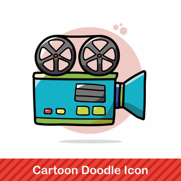 Gambar vektor doodle kamera video - Stok Vektor