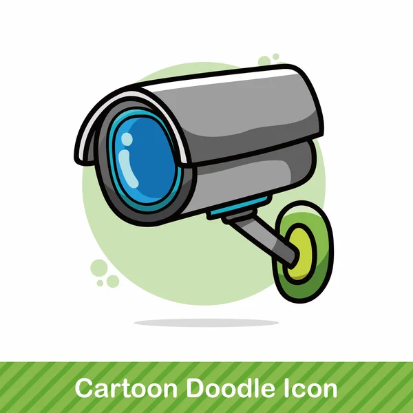 Câmeras de vigilância doodle vector illustration —  Vetores de Stock