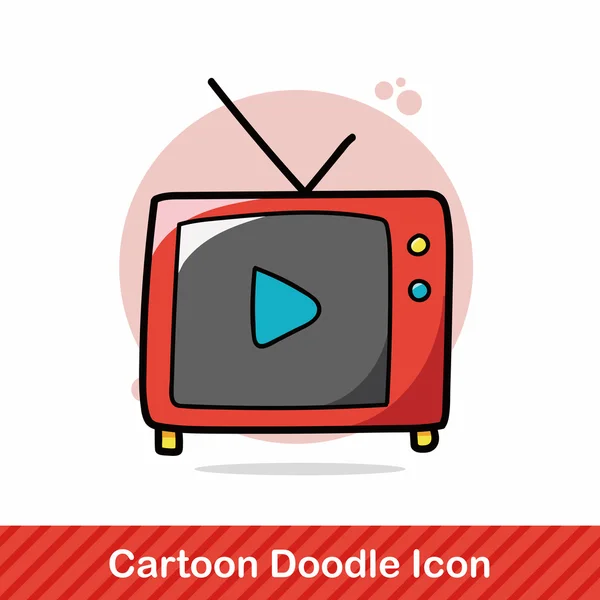 TV-Doodle-Vektor-Illustration — Stockvektor