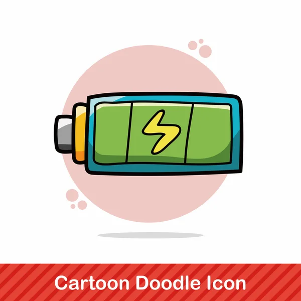 Batería doodle vector ilustración — Vector de stock