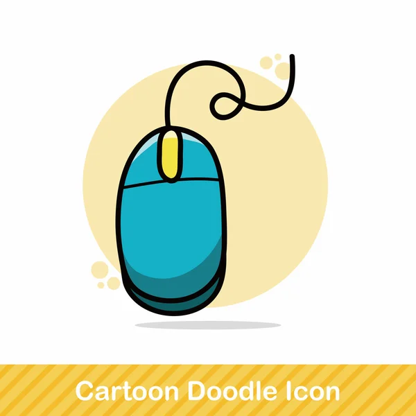Computer mouse doodle vector illustration — Stock Vector