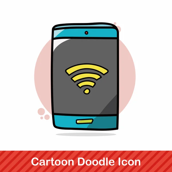 Cell phone doodle vektoros illusztráció — Stock Vector