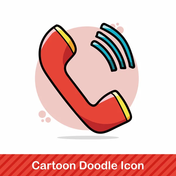 Telephone doodle vector illustration — Stock Vector